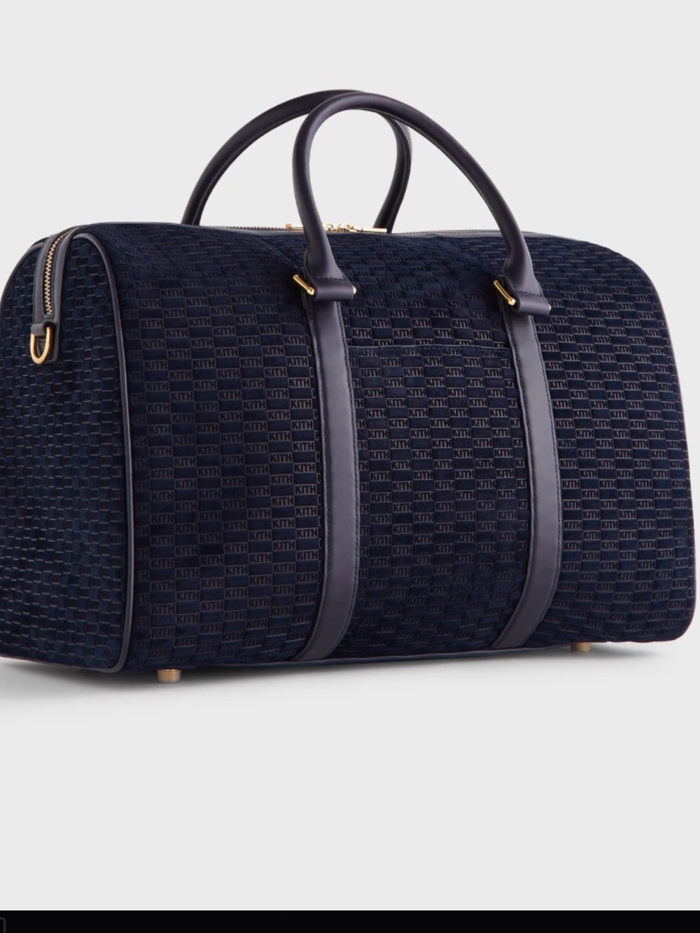 Kith Ink/Navy Blue Monogram Suede Traveler K40 Duffel Bag Virtually New